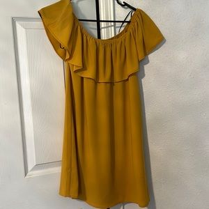 Mustard Off The Shoulder Dress